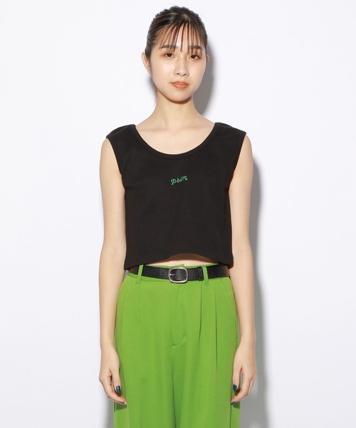 PBLIM（ページボーイリム）の「【PAGEBOYLIM】ロゴシシュウリブタンク（タンクトップ・レディース・ブラック/オフホワイト/ミント/イエロー・FREE）」の7枚目の写真