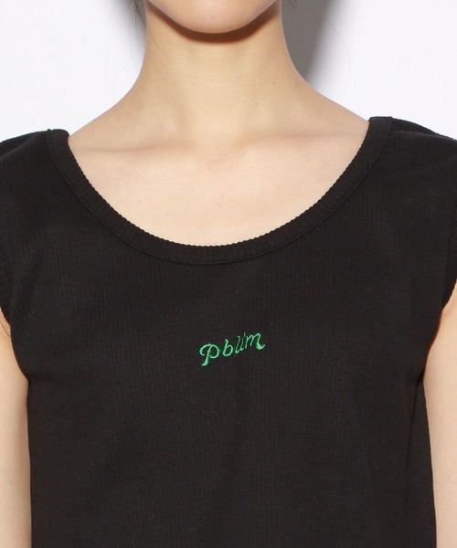 PBLIM（ページボーイリム）の「【PAGEBOYLIM】ロゴシシュウリブタンク（タンクトップ・レディース・ブラック/オフホワイト/ミント/イエロー・FREE）」の10枚目の写真