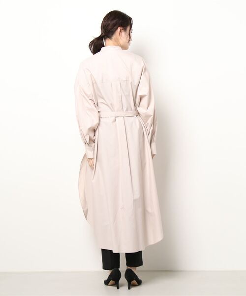 1er Arrondissement（プルミエアロンディスモン）の「120/2タイプライターロングシャツワンピース（シャツワンピース・レディース・ベージュ/ブラウン/オフホワイト・38/36）」の6枚目の写真