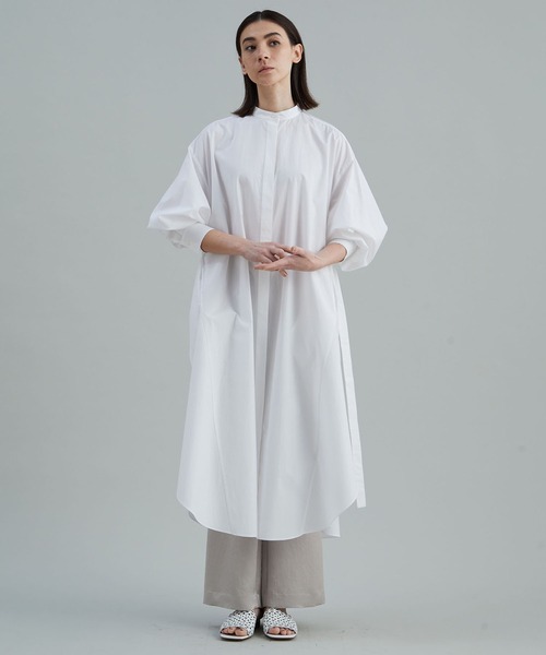 1er Arrondissement（プルミエアロンディスモン）の「120/2タイプライターロングシャツワンピース（シャツワンピース・レディース・ベージュ/ブラウン/オフホワイト・38/36）」の4枚目の写真