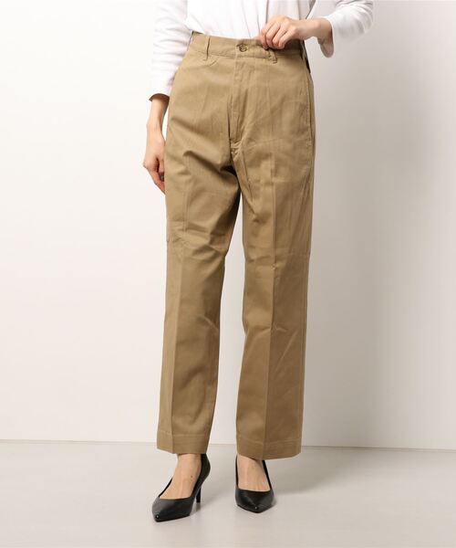 AMERICAN HOLIC（アメリカンホリック）の「綿ツイルセンタープレスストレートパンツ（その他パンツ・レディース・ベージュ/カーキ・S/M/L/XS）」の5枚目の写真