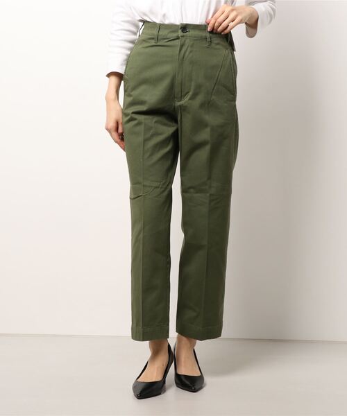 AMERICAN HOLIC（アメリカンホリック）の「綿ツイルセンタープレスストレートパンツ（その他パンツ・レディース・ベージュ/カーキ・S/M/L/XS）」の6枚目の写真