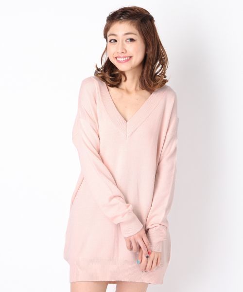 Heather（ヘザー）の「7GボーイフレンドVニットプルオーバー　559159（ニット/セーター・レディース・オフホワイト/チャコールグレー/ラベンダー/ライトピンク・FREE）」の4枚目の写真