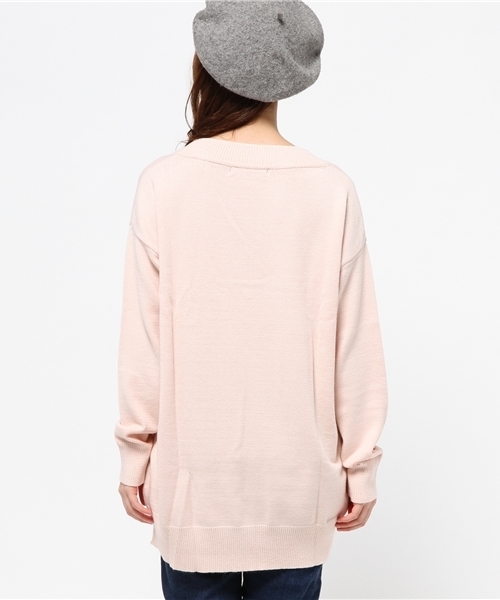 Heather（ヘザー）の「7GボーイフレンドVニットプルオーバー　559159（ニット/セーター・レディース・オフホワイト/チャコールグレー/ラベンダー/ライトピンク・FREE）」の7枚目の写真