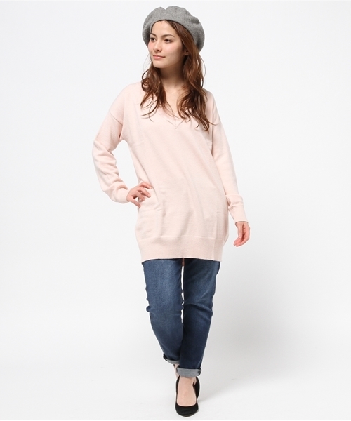 Heather（ヘザー）の「7GボーイフレンドVニットプルオーバー　559159（ニット/セーター・レディース・オフホワイト/チャコールグレー/ラベンダー/ライトピンク・FREE）」の8枚目の写真