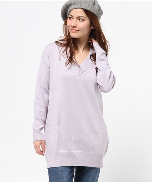 Heather（ヘザー）の「7GボーイフレンドVニットプルオーバー　559159（ニット/セーター・レディース・オフホワイト/チャコールグレー/ラベンダー/ライトピンク・FREE）」の18枚目の写真