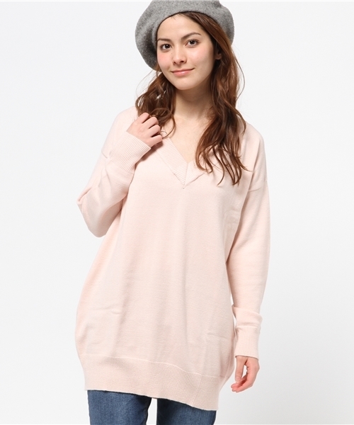 Heather（ヘザー）の「7GボーイフレンドVニットプルオーバー　559159（ニット/セーター・レディース・オフホワイト/チャコールグレー/ラベンダー/ライトピンク・FREE）」の10枚目の写真