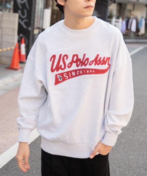 U.S. POLO ASSN.(ユーエスポロアッスン)の「∴WEGO/U.S.POLO ASSN.別注サガラロゴ刺繍プルオーバー(スウェット・メンズ・ダークグリーン/ネイビー/グレー系その他/ナチュラル・MEDIUM/LARGE)」の1枚目の写真