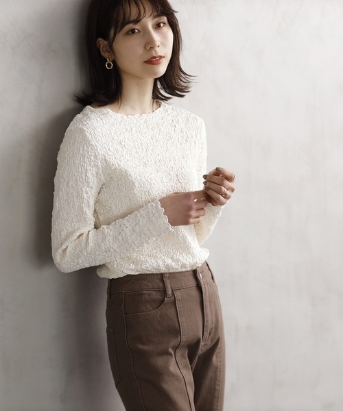 GeeRA(ジーラ)の「ワッシャーカットソープルオーバー(Tシャツ/カットソー・レディース・ブラック/グリーン/アイボリー/ピンク/イエロー・MEDIUM/X-LARGE/LARGE)」の8枚目の写真