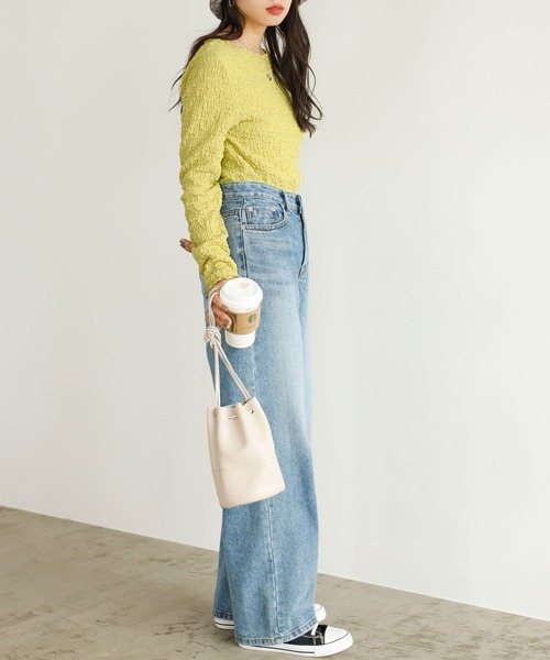 GeeRA(ジーラ)の「ワッシャーカットソープルオーバー(Tシャツ/カットソー・レディース・ブラック/グリーン/アイボリー/ピンク/イエロー・MEDIUM/X-LARGE/LARGE)」の15枚目の写真