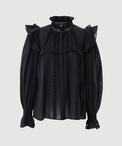 MARANT ETOILE(マランエトワール)の「IMEブラウス 22PHT2259 22P037E 01BK(シャツ/ブラウス・レディース・ベージュ系その他/ブラック・36/34)」の1枚目の写真