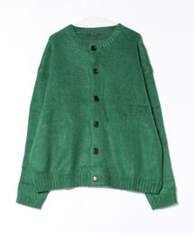 【Bl】【Bling leads】5ゲージモヘアタッチ ビッグ クルーネックカーディガン