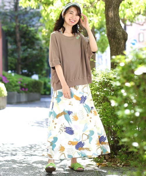 チチカカ（チチカカ）の「マルチペイントスカート（スカート・レディース・ブラウン/アイボリー・FREE）」の5枚目の写真