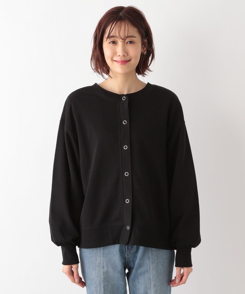 GLOBAL WORK（グローバルワーク）の「キレイ見えさらさら2WAYカーディガン/262890（カーディガン/ボレロ・レディース・オフホワイト/ブラック/レッド・FREE）」の4枚目の写真