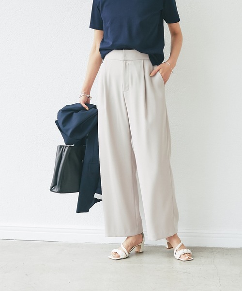 RIVE DROITE（リヴドロワ）の「ストレッチセミワイドパンツ（その他パンツ・レディース・ベージュ/ブルー/ネイビー・36/38）」の4枚目の写真