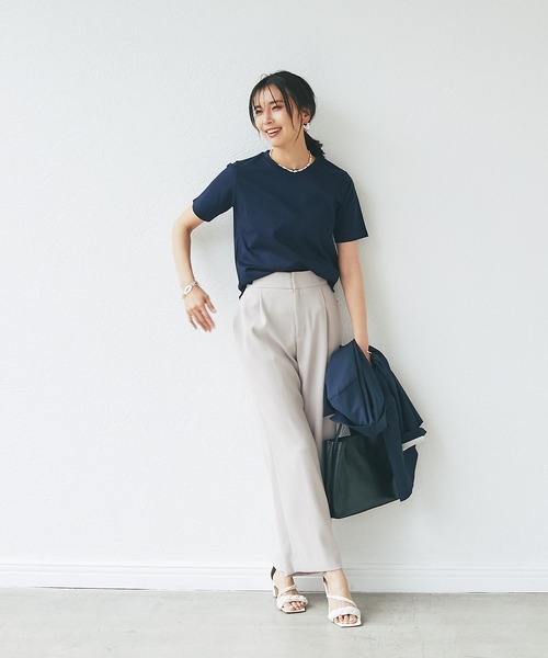 RIVE DROITE（リヴドロワ）の「ストレッチセミワイドパンツ（その他パンツ・レディース・ベージュ/ブルー/ネイビー・36/38）」の10枚目の写真