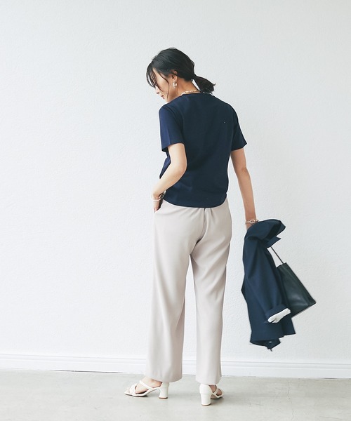 RIVE DROITE（リヴドロワ）の「ストレッチセミワイドパンツ（その他パンツ・レディース・ベージュ/ブルー/ネイビー・36/38）」の12枚目の写真