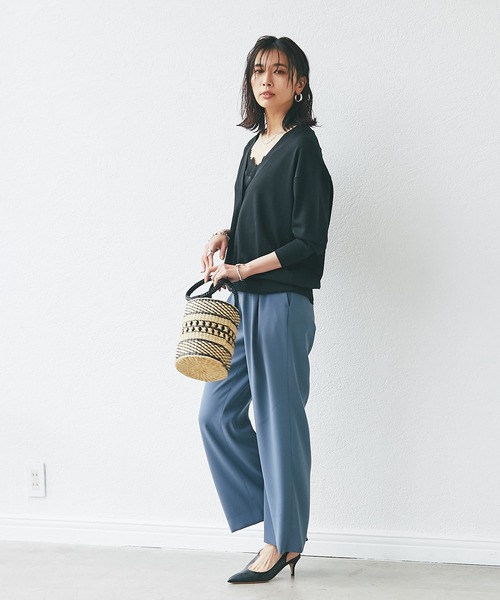 RIVE DROITE（リヴドロワ）の「ストレッチセミワイドパンツ（その他パンツ・レディース・ベージュ/ブルー/ネイビー・36/38）」の14枚目の写真
