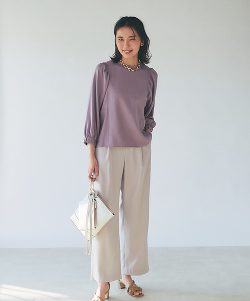 RIVE DROITE（リヴドロワ）の「ストレッチセミワイドパンツ（その他パンツ・レディース・ベージュ/ブルー/ネイビー・36/38）」の22枚目の写真