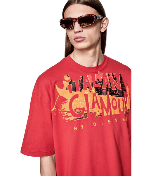 DIESEL（ディーゼル）の「メンズ Tシャツ パフプリント リラックスフィット（Tシャツ/カットソー・メンズ・ホワイト/ブラック/グレー/レッド・SMALL/MEDIUM/LARGE/X-LARGE/XX-LARGE/X-SMALL/XXX-LARGE）」の12枚目の写真