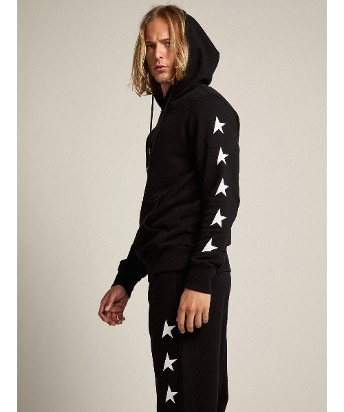 GOLDEN GOOSE（ゴールデングース）の「GOLDEN GOOSE Star Collection / REGULAR HOODIE MULTI STAR BIG BACK（パーカー・メンズ・ホワイト系その他/ブラック系その他・MEDIUM/LARGE）」の3枚目の写真