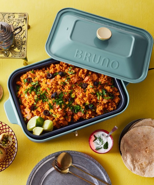 BRUNO コンパクトホットプレート ターコイズブルー ホットプレート ブルー BRUNO（ブルーノ）の「【限定カラー】BRUNO（ブルーノ）コンパクト