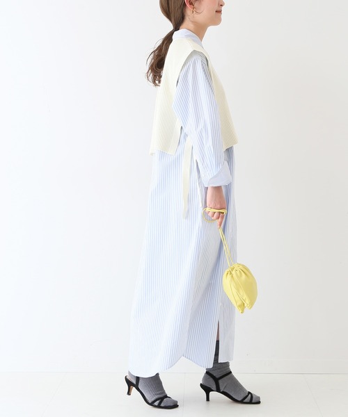 SLOBE IENA(スローブイエナ)の「コットンリネンサイドリボンジレ【手洗い可能】◆(ベスト・レディース・ナチュラル/ネイビー/スカイブルー・FREE)」の7枚目の写真