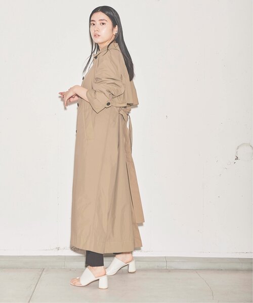 RAY CASSIN（レイカズン）の「ナイロンロングコート（ステンカラーコート・レディース・ベージュ/オフホワイト・FREE）」の19枚目の写真