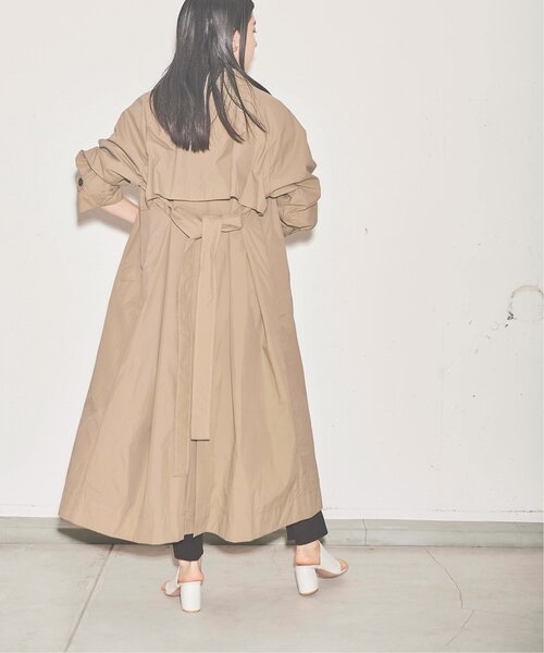 RAY CASSIN（レイカズン）の「ナイロンロングコート（ステンカラーコート・レディース・ベージュ/オフホワイト・FREE）」の17枚目の写真