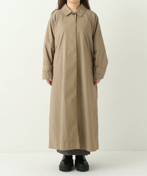 RAY CASSIN（レイカズン）の「ナイロンロングコート（ステンカラーコート・レディース・ベージュ/オフホワイト・FREE）」の3枚目の写真