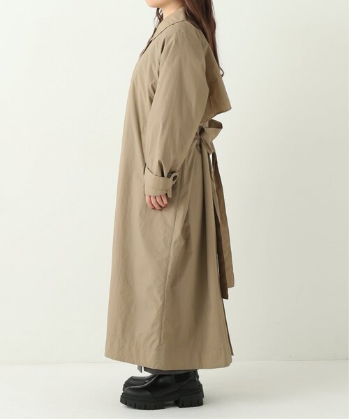 RAY CASSIN（レイカズン）の「ナイロンロングコート（ステンカラーコート・レディース・ベージュ/オフホワイト・FREE）」の8枚目の写真