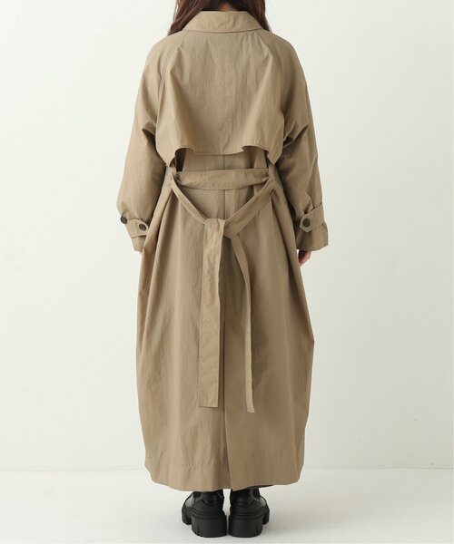 RAY CASSIN（レイカズン）の「ナイロンロングコート（ステンカラーコート・レディース・ベージュ/オフホワイト・FREE）」の10枚目の写真