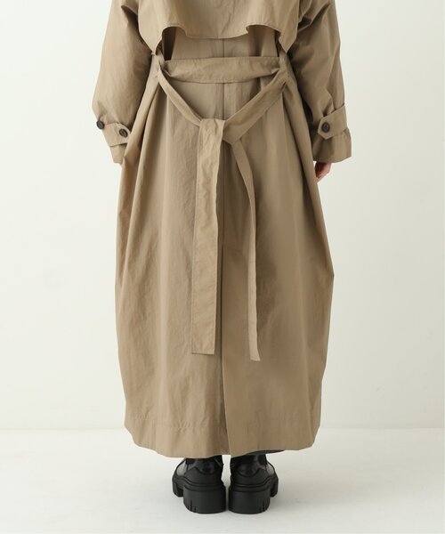 RAY CASSIN（レイカズン）の「ナイロンロングコート（ステンカラーコート・レディース・ベージュ/オフホワイト・FREE）」の15枚目の写真