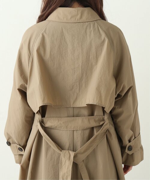 RAY CASSIN（レイカズン）の「ナイロンロングコート（ステンカラーコート・レディース・ベージュ/オフホワイト・FREE）」の5枚目の写真