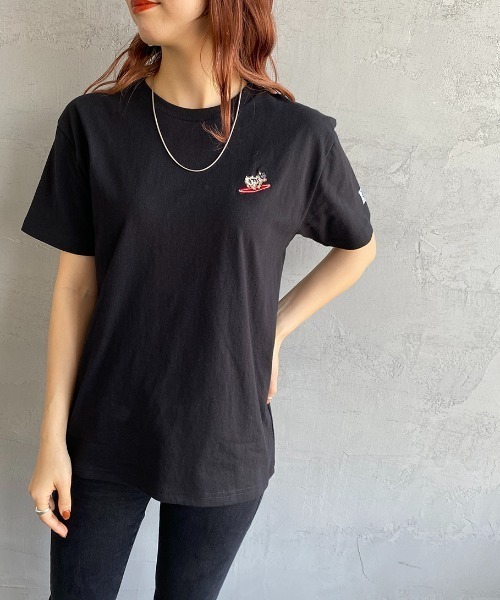 The Endless Summer（エンドレスサマー）の「[THE ENDLESS SUMMER/エンドレスサマー] 別注 べトジャン風 バック刺繍Tシャツ（Tシャツ/カットソー・レディース・ホワイト/ブラック・S/M/L/XL）」の20枚目の写真