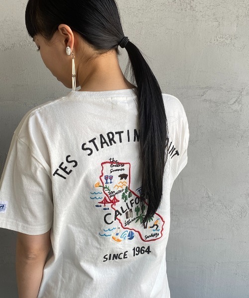 The Endless Summer（エンドレスサマー）の「[THE ENDLESS SUMMER/エンドレスサマー] 別注 べトジャン風 バック刺繍Tシャツ（Tシャツ/カットソー・レディース・ホワイト/ブラック・S/M/L/XL）」の14枚目の写真