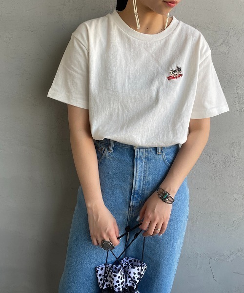 The Endless Summer（エンドレスサマー）の「[THE ENDLESS SUMMER/エンドレスサマー] 別注 べトジャン風 バック刺繍Tシャツ（Tシャツ/カットソー・レディース・ホワイト/ブラック・S/M/L/XL）」の18枚目の写真