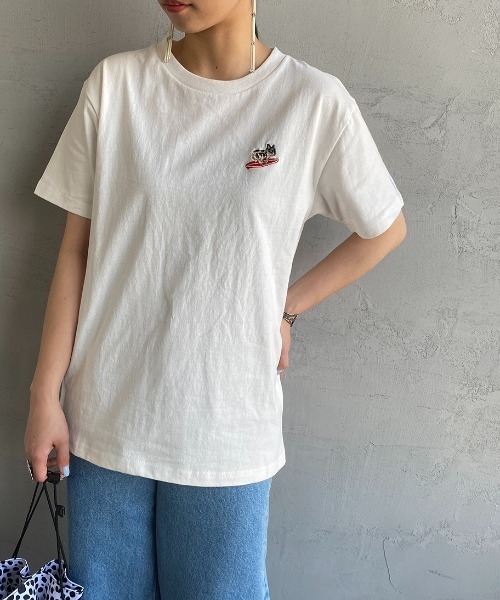 The Endless Summer（エンドレスサマー）の「[THE ENDLESS SUMMER/エンドレスサマー] 別注 べトジャン風 バック刺繍Tシャツ（Tシャツ/カットソー・レディース・ホワイト/ブラック・S/M/L/XL）」の8枚目の写真
