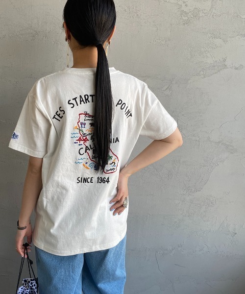 The Endless Summer（エンドレスサマー）の「[THE ENDLESS SUMMER/エンドレスサマー] 別注 べトジャン風 バック刺繍Tシャツ（Tシャツ/カットソー・レディース・ホワイト/ブラック・S/M/L/XL）」の4枚目の写真