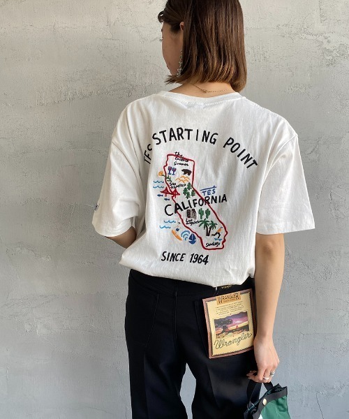 The Endless Summer（エンドレスサマー）の「[THE ENDLESS SUMMER/エンドレスサマー] 別注 べトジャン風 バック刺繍Tシャツ（Tシャツ/カットソー・レディース・ホワイト/ブラック・S/M/L/XL）」の9枚目の写真