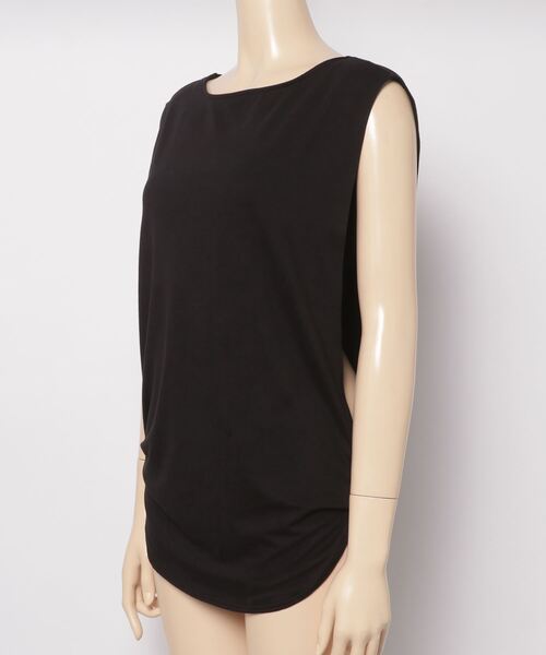 EGOIST(エゴイスト)の「EGOIST/エゴイスト 水陸両用ルーズシルエットフィットネスタンクトップ/無地ブラトップ付き/2点セット 24828(タンクトップ・レディース・ブラック/パープル/ブラウン・11号/9号)」の7枚目の写真