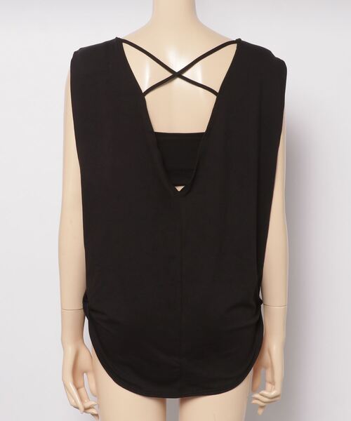 EGOIST(エゴイスト)の「EGOIST/エゴイスト 水陸両用ルーズシルエットフィットネスタンクトップ/無地ブラトップ付き/2点セット 24828(タンクトップ・レディース・ブラック/パープル/ブラウン・11号/9号)」の6枚目の写真