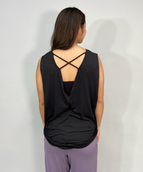 EGOIST(エゴイスト)の「EGOIST/エゴイスト 水陸両用ルーズシルエットフィットネスタンクトップ/無地ブラトップ付き/2点セット 24828(タンクトップ・レディース・ブラック/パープル/ブラウン・11号/9号)」の19枚目の写真