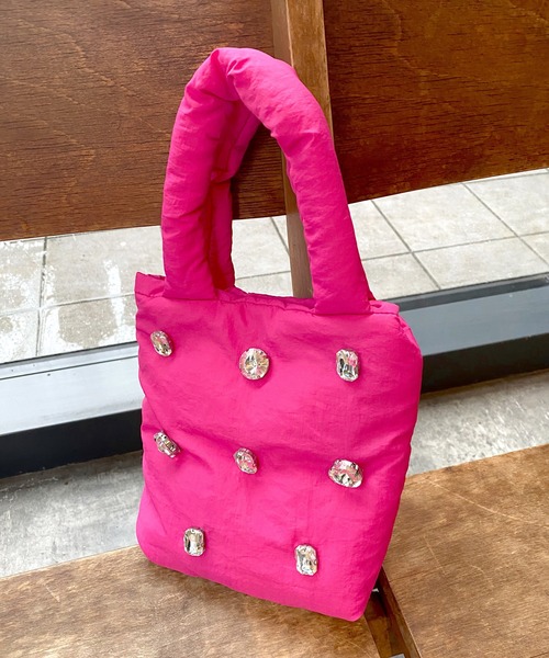 SHENERY（シーナリー）の「ビジューバッグ（トートバッグ・レディース・ブラック/ピンク/グリーン・FREE）」の12枚目の写真