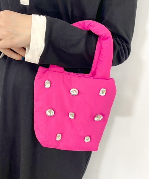 SHENERY（シーナリー）の「ビジューバッグ（トートバッグ・レディース・ブラック/ピンク/グリーン・FREE）」の13枚目の写真