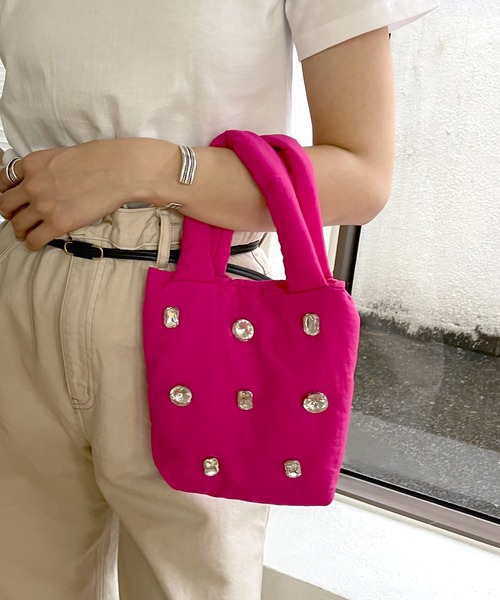 SHENERY（シーナリー）の「ビジューバッグ（トートバッグ・レディース・ブラック/ピンク/グリーン・FREE）」の16枚目の写真