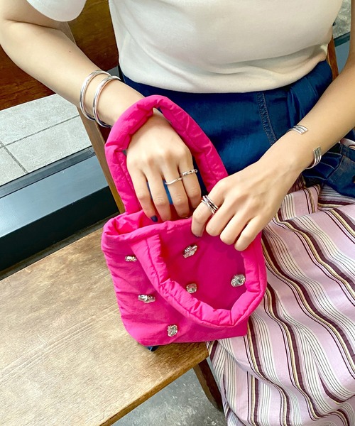 SHENERY（シーナリー）の「ビジューバッグ（トートバッグ・レディース・ブラック/ピンク/グリーン・FREE）」の17枚目の写真