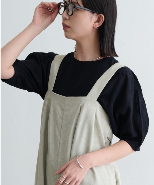 Aunt Marie's(アントマリーズ)の「楊柳袖タックブラウス(シャツ/ブラウス・レディース・ピンク/ブラック/ホワイト/グリーン/ライトパープル・FREE)」の9枚目の写真