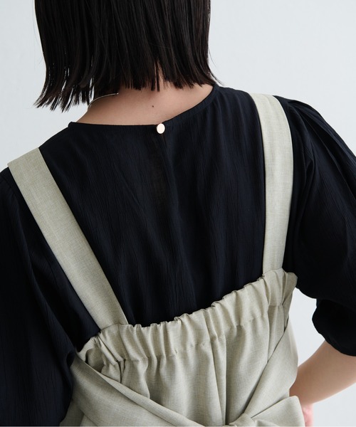 Aunt Marie's(アントマリーズ)の「楊柳袖タックブラウス(シャツ/ブラウス・レディース・ピンク/ブラック/ホワイト/グリーン/ライトパープル・FREE)」の10枚目の写真