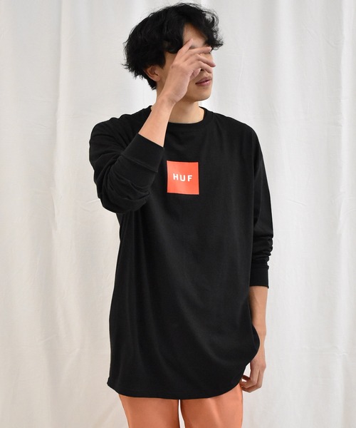 HUF(ハフ)の「<HUF/ハフ>スクエアロゴ長袖Tシャツ(Tシャツ/カットソー・メンズ・ホワイト/ブラック/グレー・M/L/XL)」の5枚目の写真